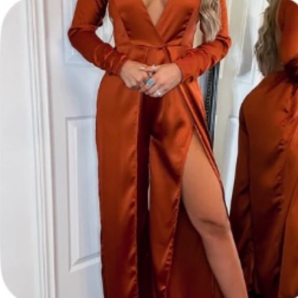 Punchy blonde:Golden hour slit jumpsuit. *no longer sold on site*